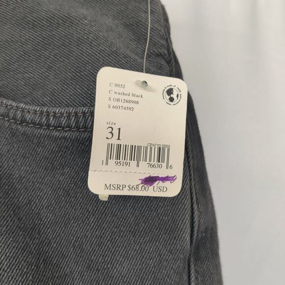 We The Free People Makai Cutoff Jean Shorts Washed Black Size 31 Button Fly - Picture 5 of 7